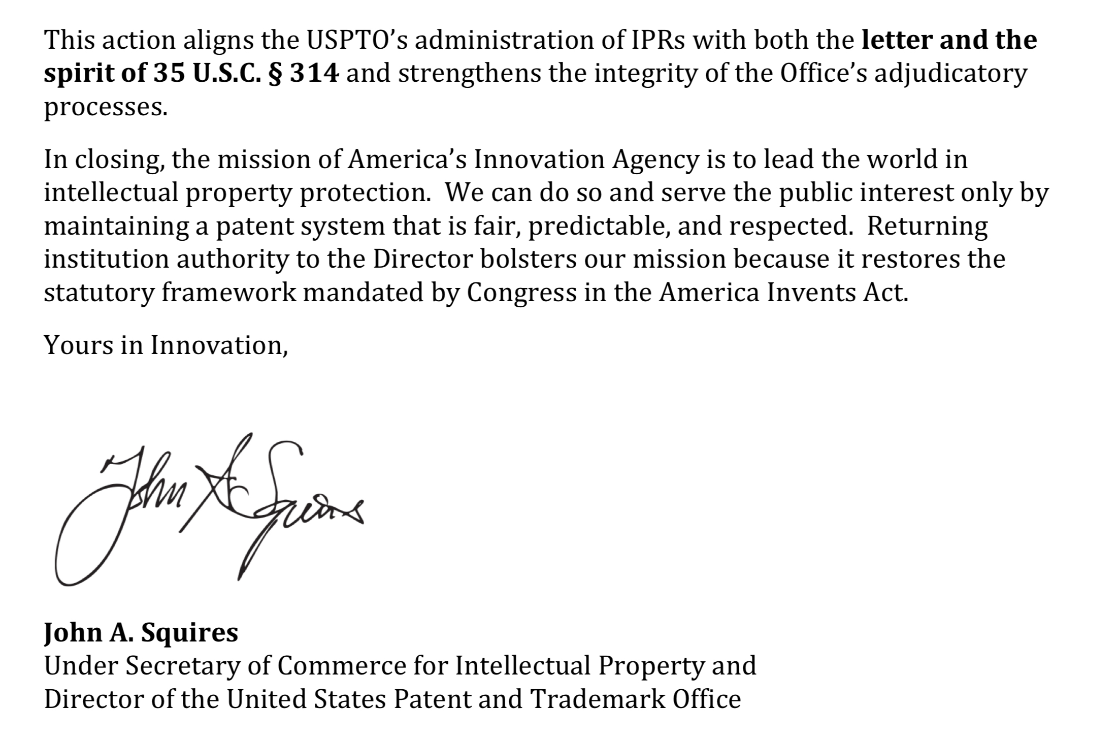 Com Teams® Memo — USPTO Strengthens Inventor Protections